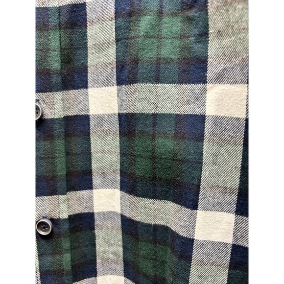Weatherproof Men's Size Medium Green Plaid Flannel Long Sleeve Button Down Shirt - Picture 2 of 6